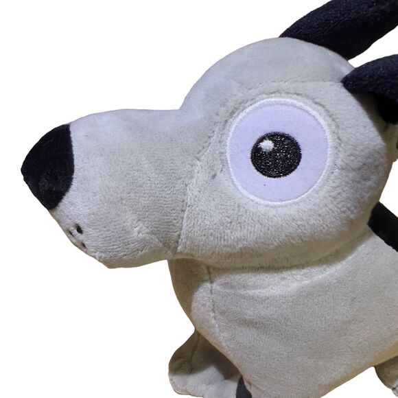 Curto Toy Dog Plush 7” Stuffed Animal Grey Black Spots Embroidered Eyes Toy - Picture 4 of 11